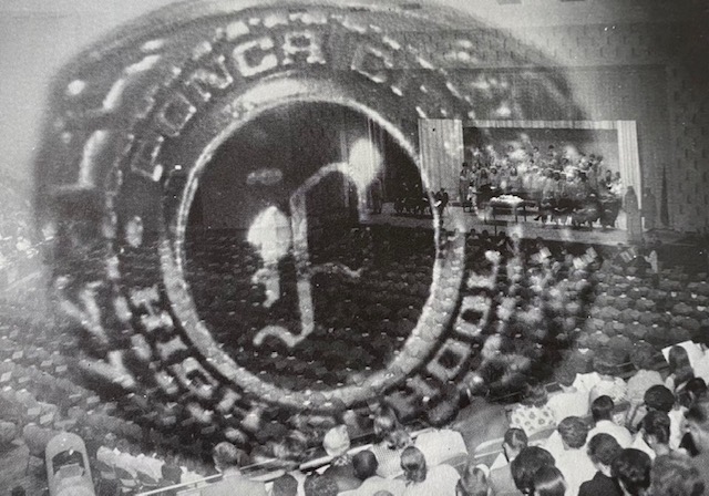 Class ring over Auditorium at our 1970 Graduation